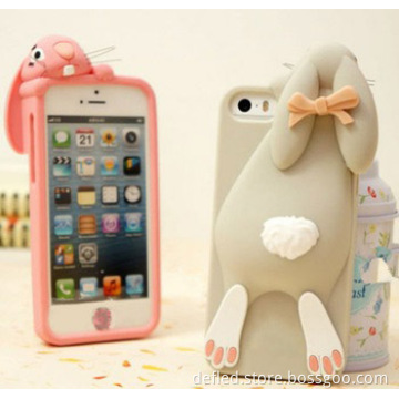 for Moschino 3D Silicon Rabbit Animal Phone Case for iPhone 4S 5 5s 5c with Retail Packaging
